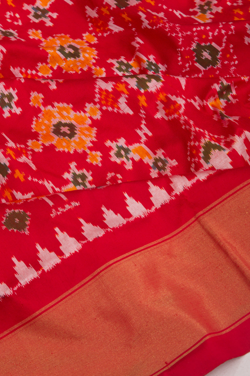 Pochampally Silk Ikat Red Saree