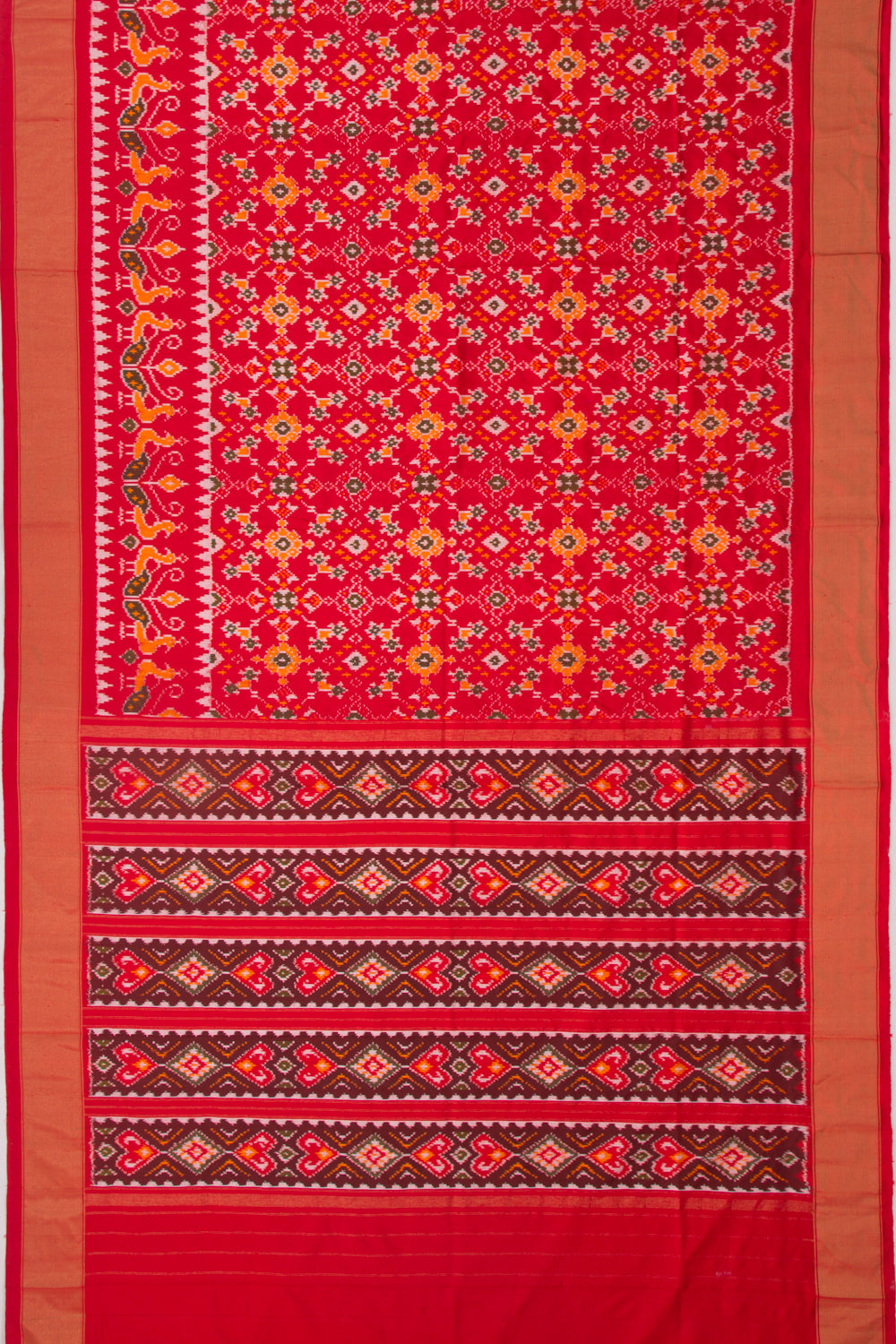 Pochampally Silk Ikat Red Saree