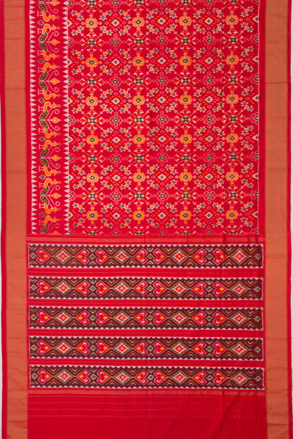 Pochampally Silk Ikat Red Saree