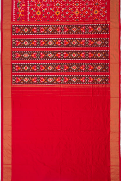 Pochampally Silk Ikat Red Saree