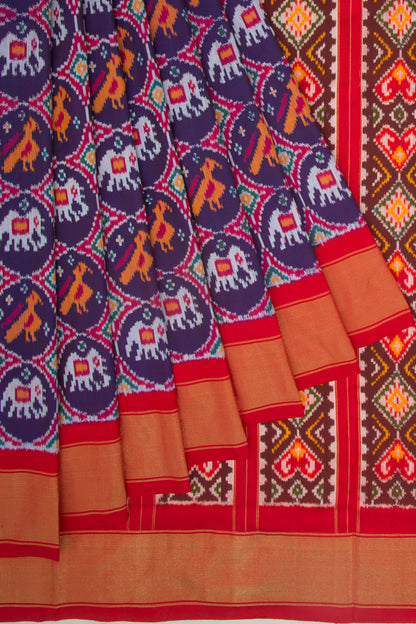 Pochampally Silk Ikat Dark Blue Saree