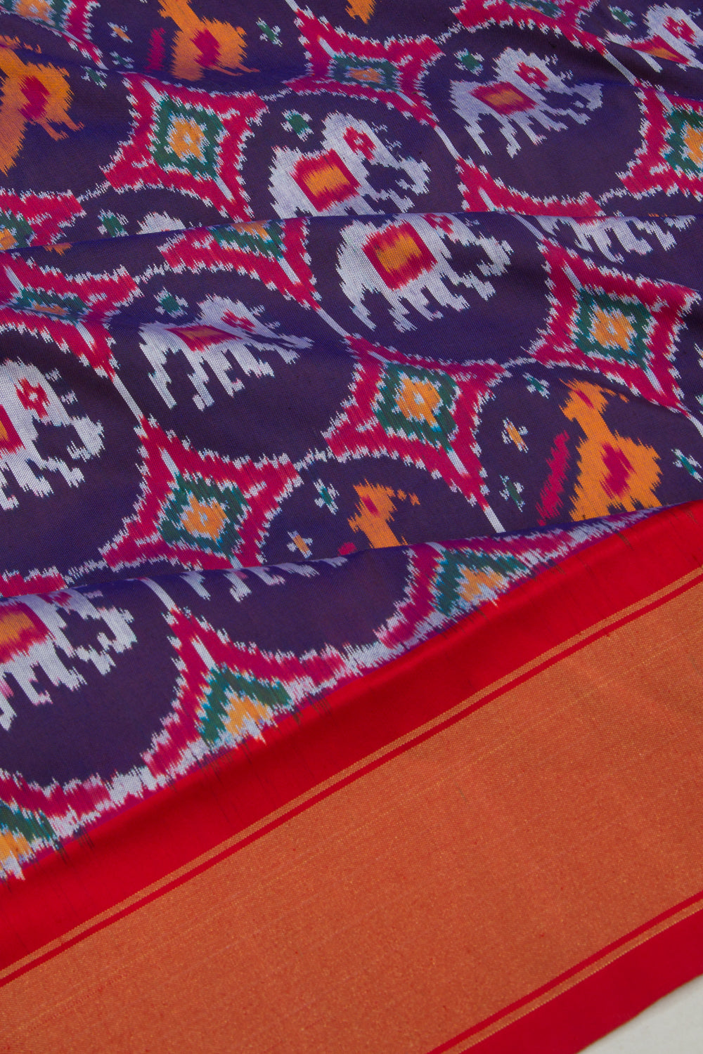 Pochampally Silk Ikat Dark Blue Saree
