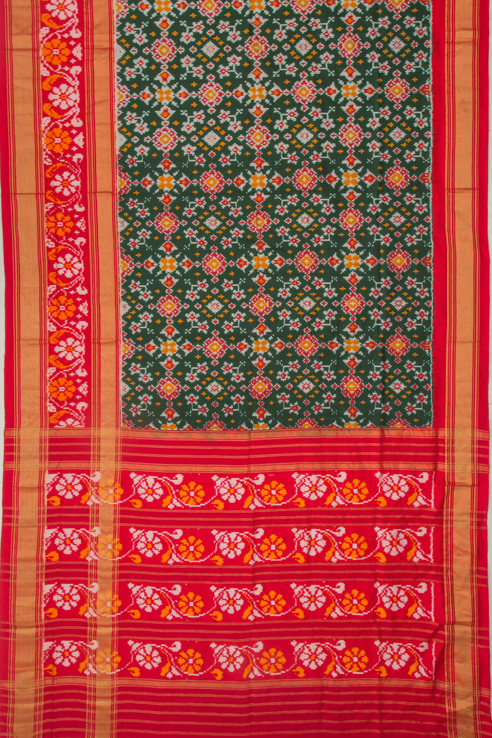 Pochampally Silk Ikat Green Saree