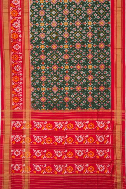 Pochampally Silk Ikat Green Saree