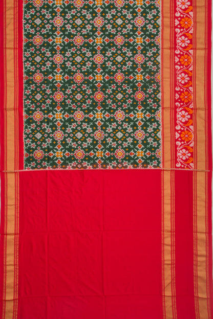 Pochampally Silk Ikat Green Saree