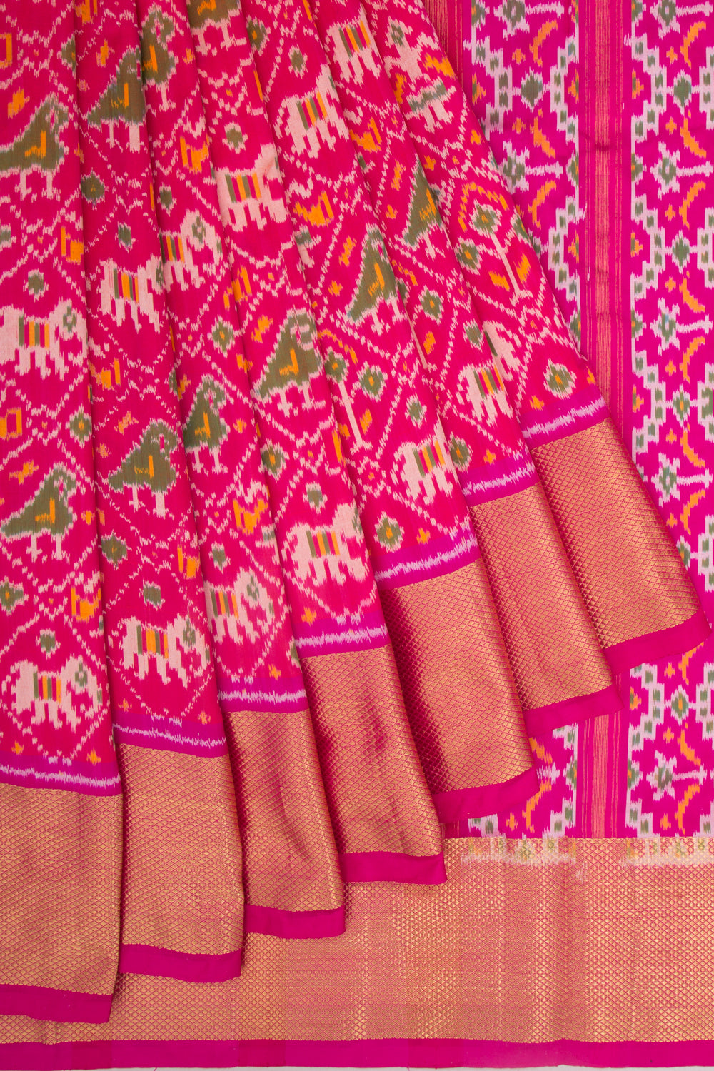 Pochampally Silk Ikat Pink Saree