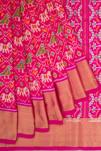 Pochampally Silk Ikat Pink Saree