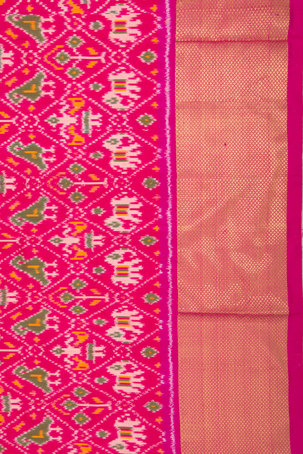 Pochampally Silk Ikat Pink Saree