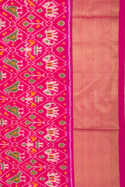 Pochampally Silk Ikat Pink Saree