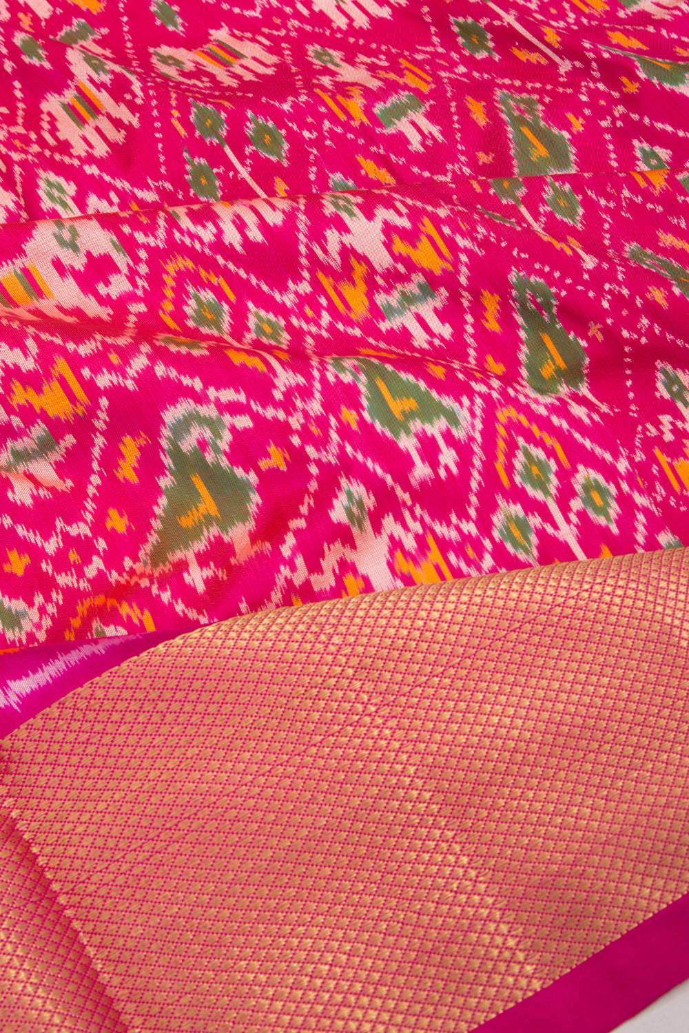 Pochampally Silk Ikat Pink Saree