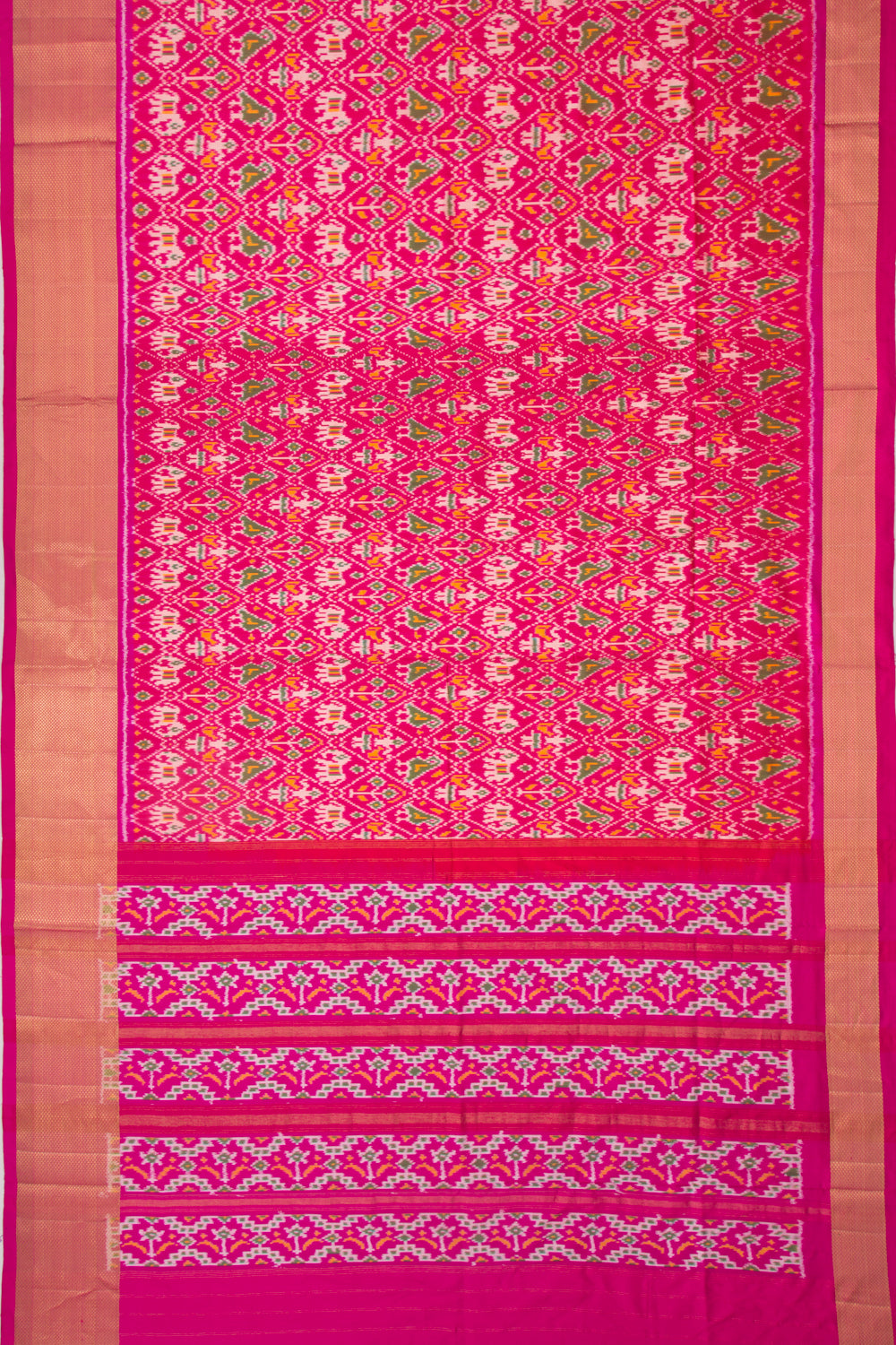 Pochampally Silk Ikat Pink Saree