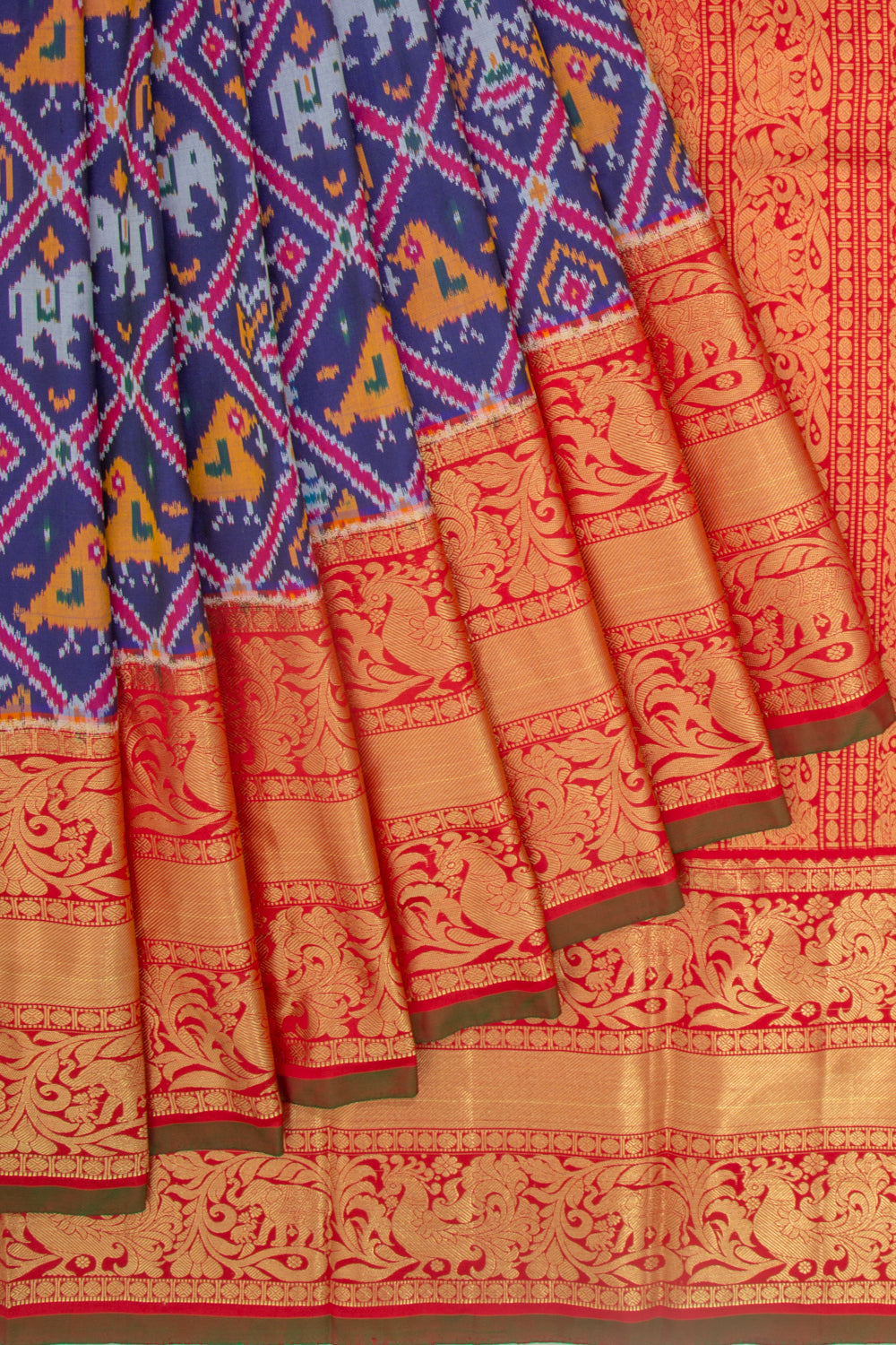 Kanchipuram Silk Ikat Blue Saree