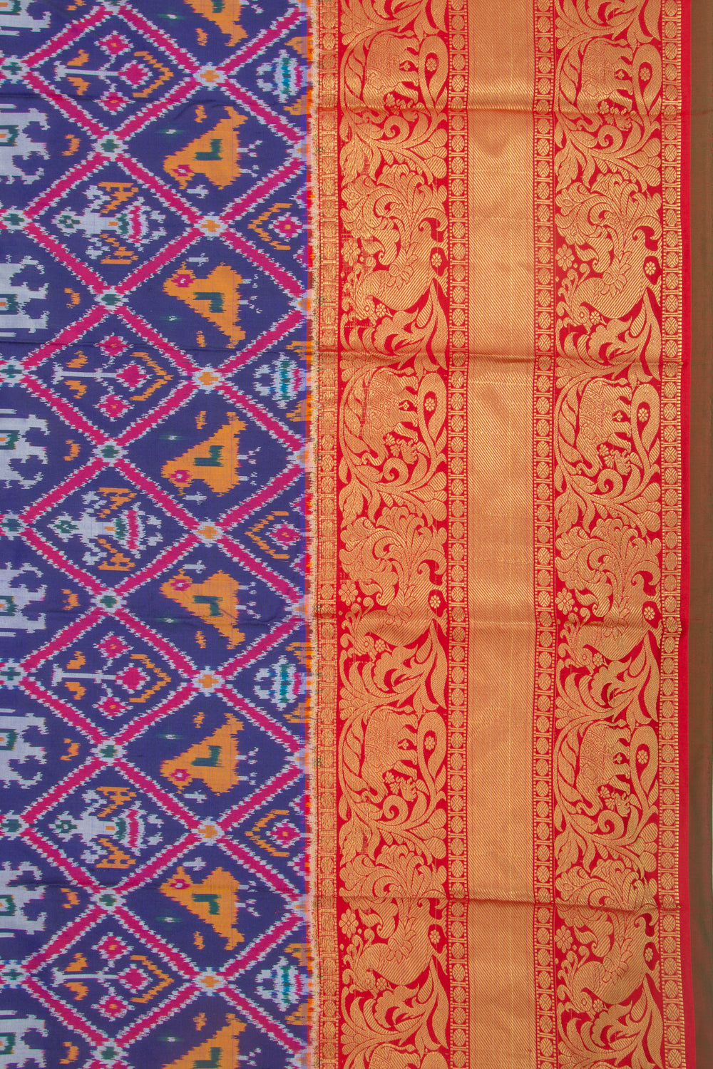 Kanchipuram Silk Ikat Blue Saree