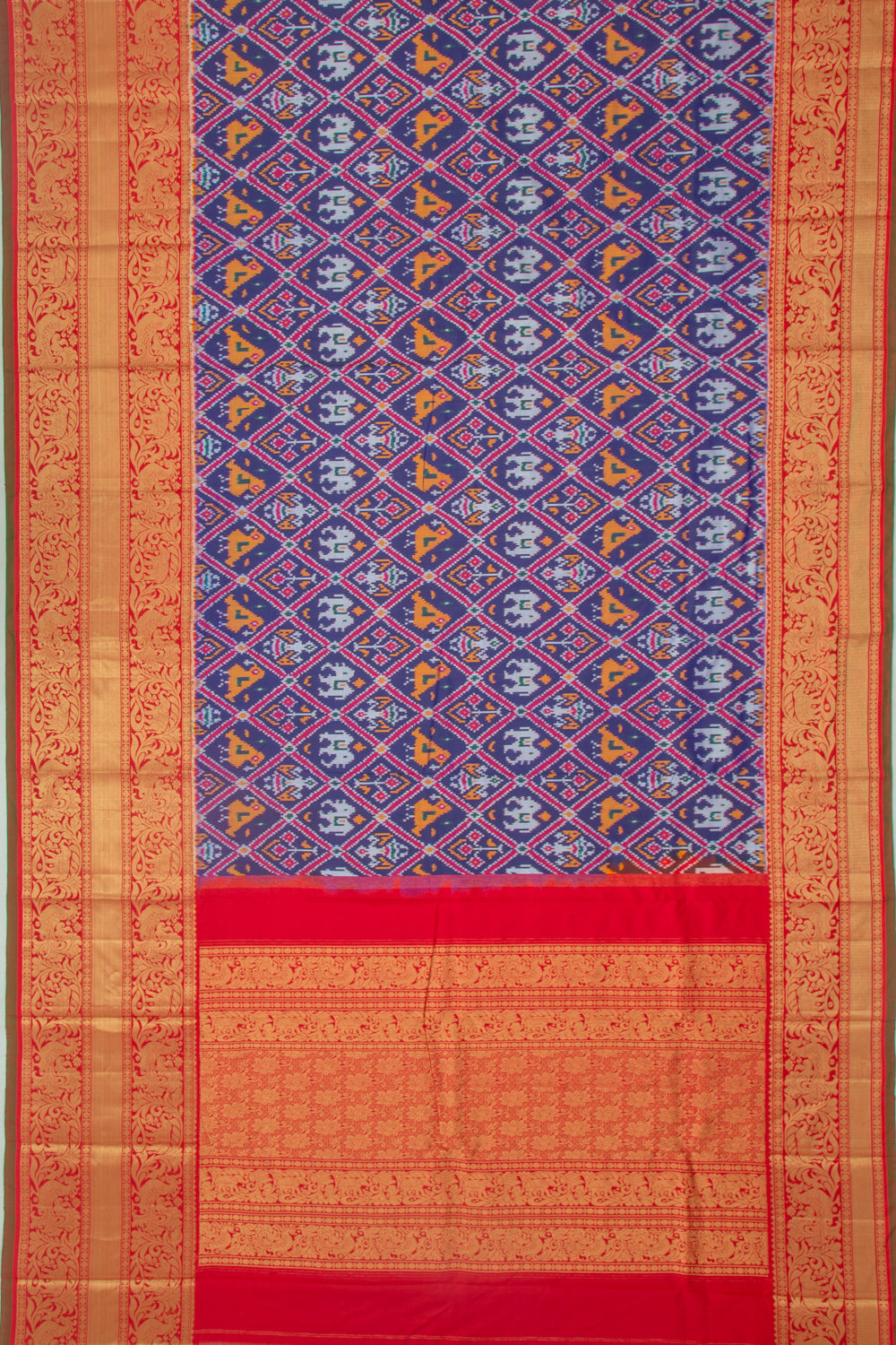 Kanchipuram Silk Ikat Blue Saree