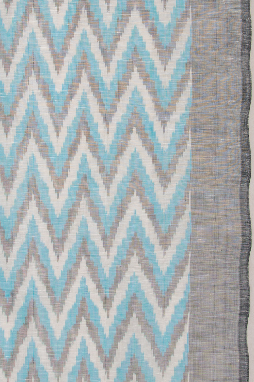 Linen Ikat Sky Blue Saree
