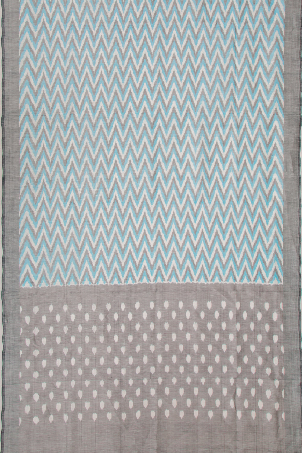 Linen Ikat Sky Blue Saree