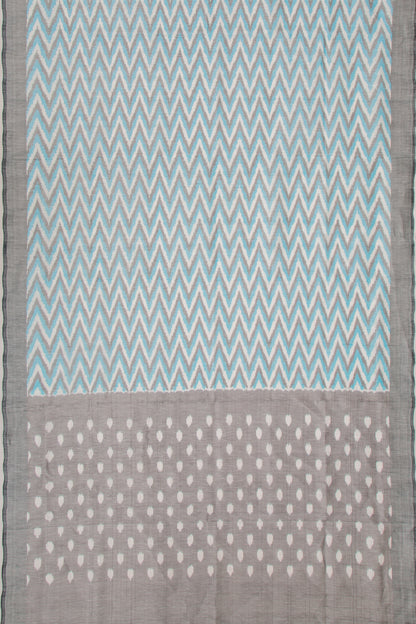 Linen Ikat Sky Blue Saree