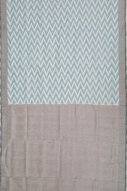Linen Ikat Sky Blue Saree
