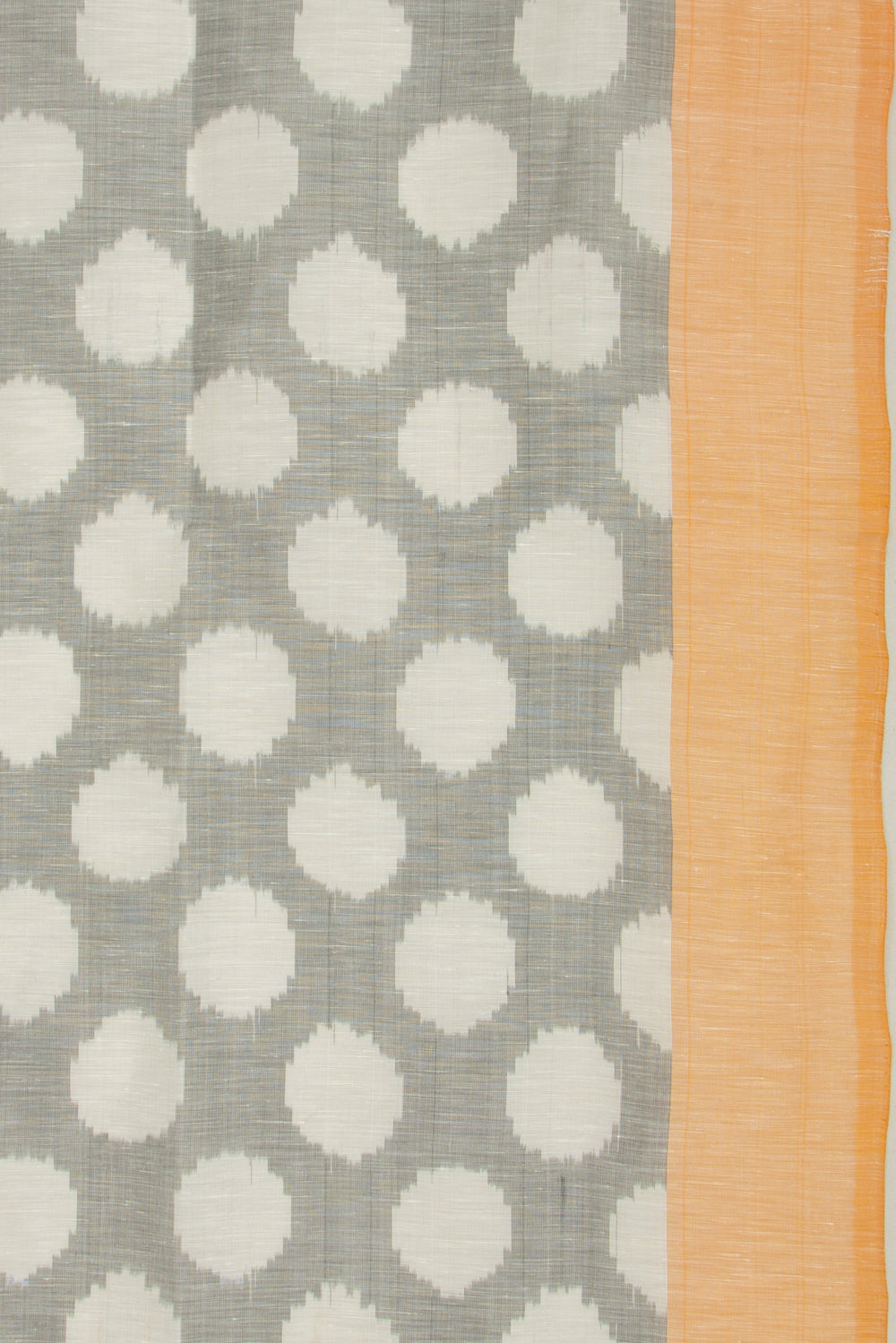 Pochampally Linen Ikat Black And White Saree