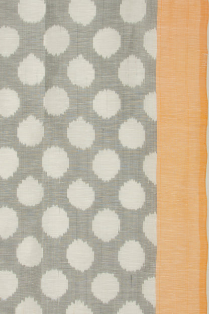 Pochampally Linen Ikat Black And White Saree