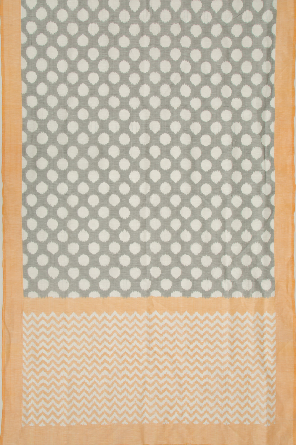 Pochampally Linen Ikat Black And White Saree