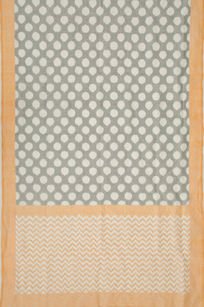 Pochampally Linen Ikat Black And White Saree