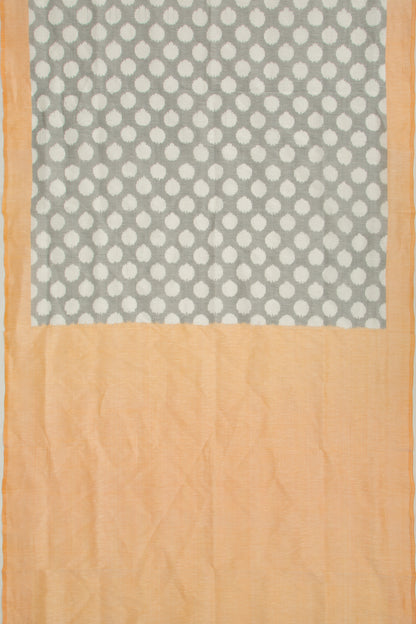 Pochampally Linen Ikat Black And White Saree