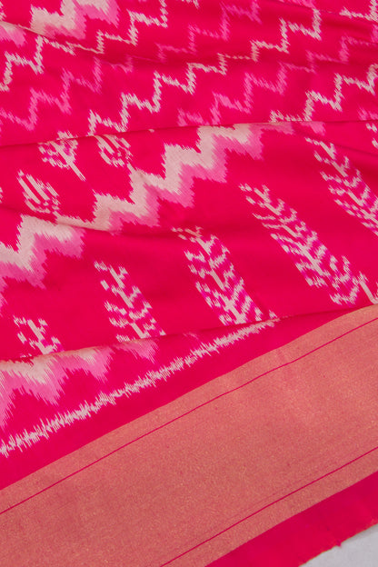 Pochampally Silk Ikat Pink Saree