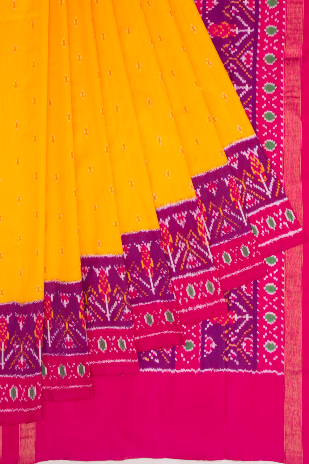 Pochampally Silk Ikat Yellow Saree