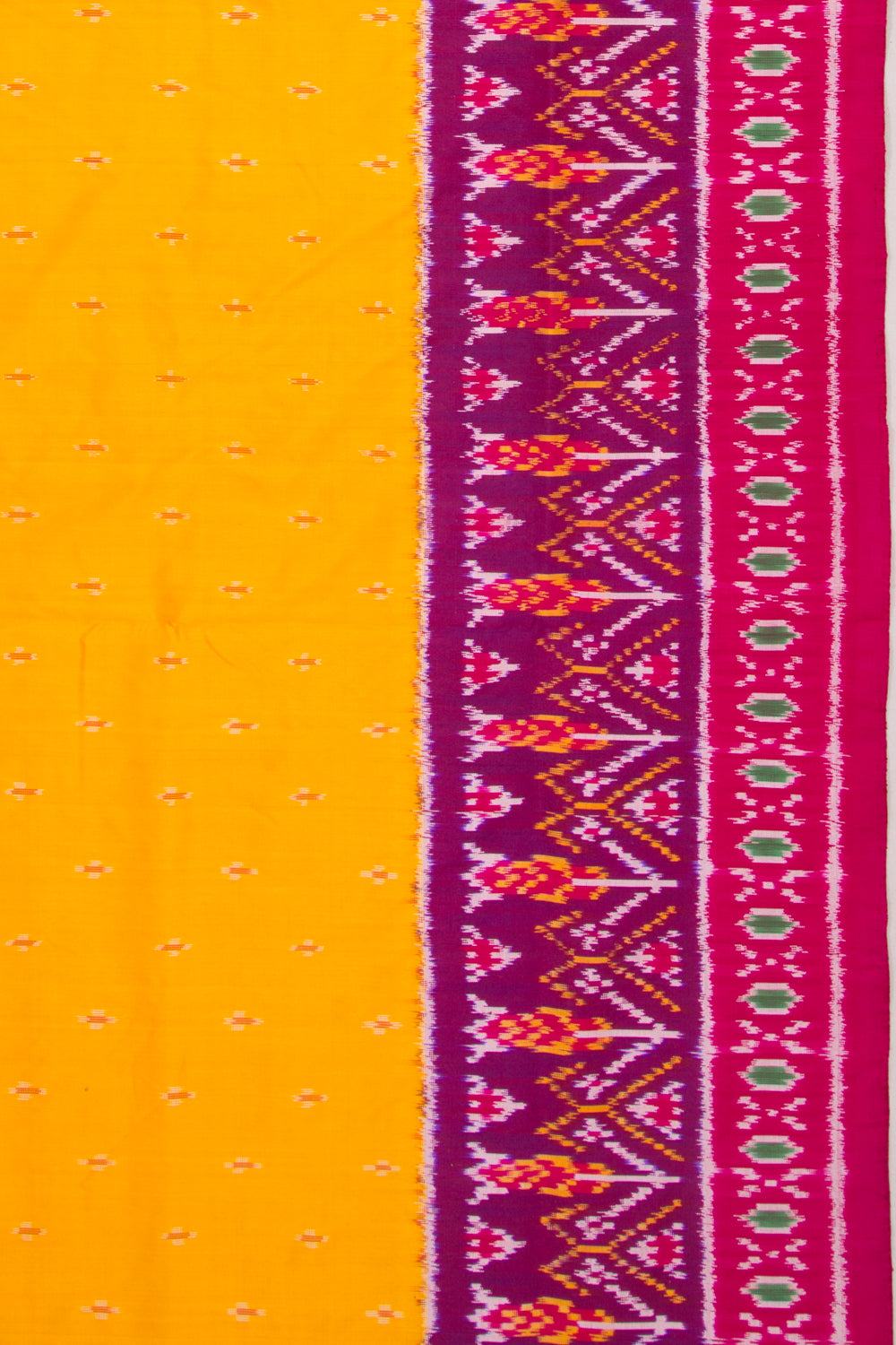 Pochampally Silk Ikat Yellow Saree