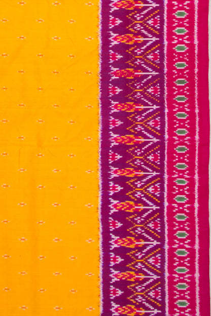 Pochampally Silk Ikat Yellow Saree