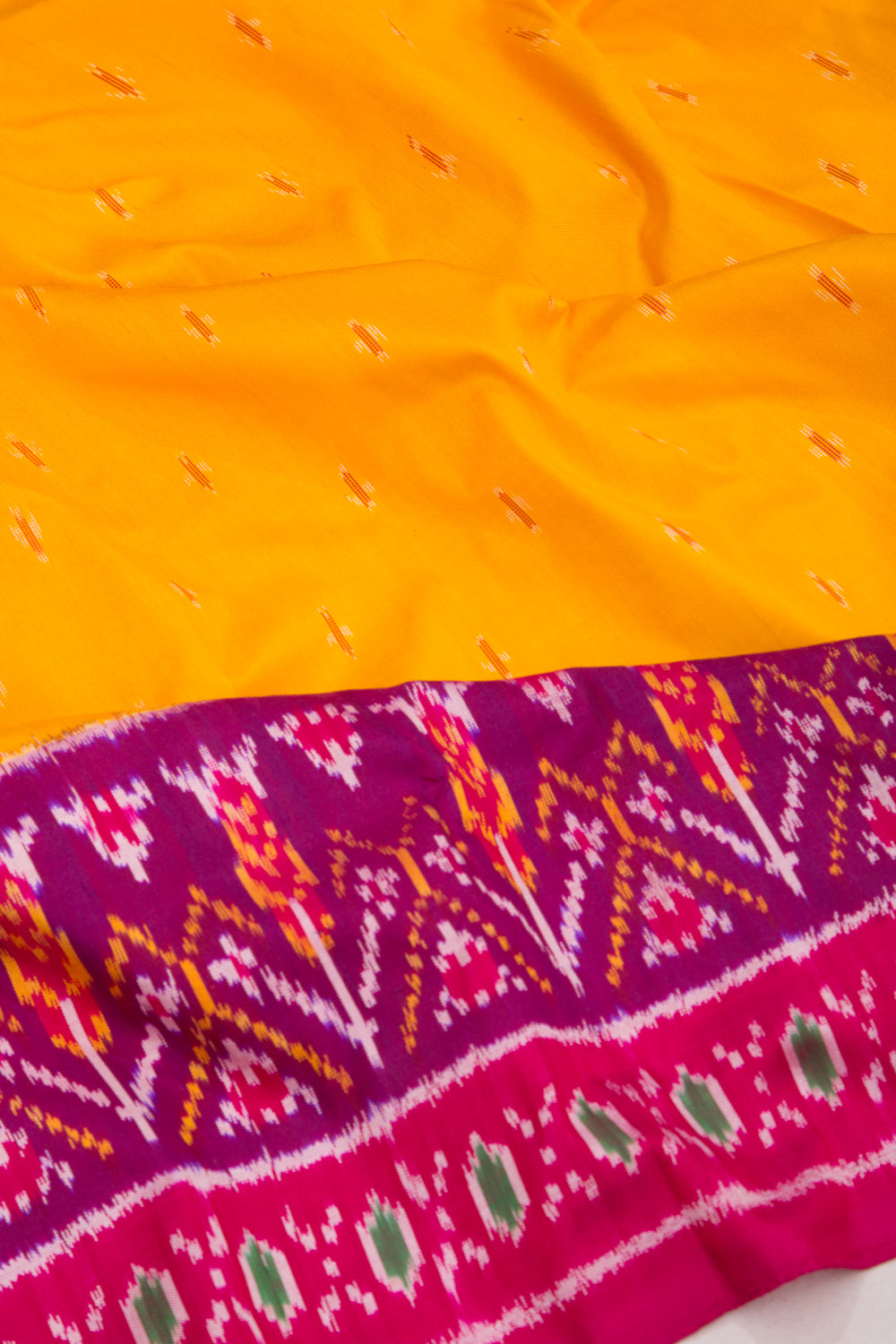 Pochampally Silk Ikat Yellow Saree