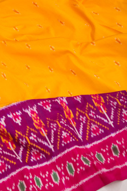 Pochampally Silk Ikat Yellow Saree