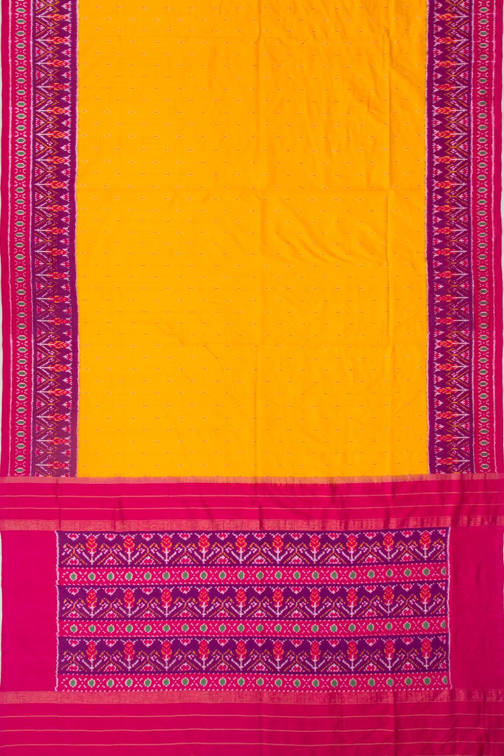 Pochampally Silk Ikat Yellow Saree