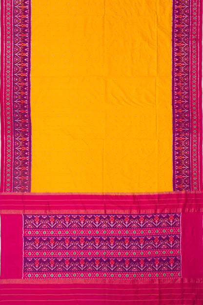 Pochampally Silk Ikat Yellow Saree