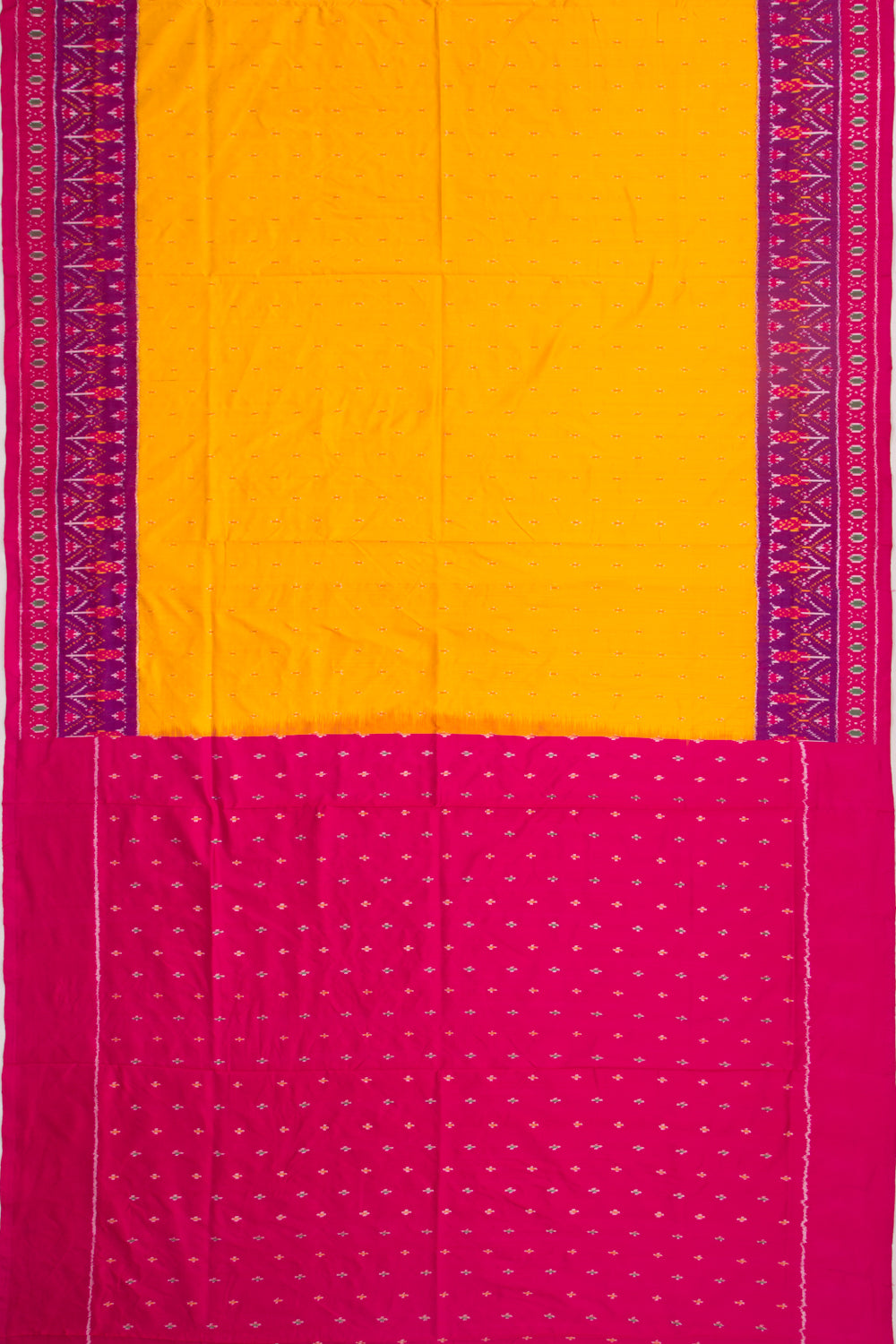 Pochampally Silk Ikat Yellow Saree
