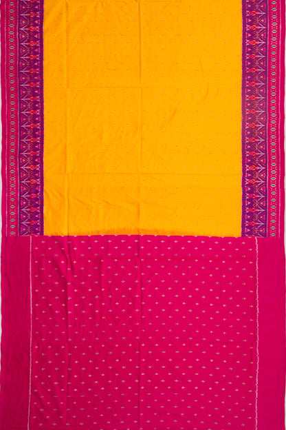 Pochampally Silk Ikat Yellow Saree