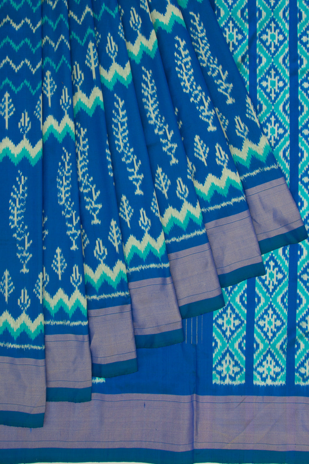 Pochampally Silk Ikat Dark Blue Saree