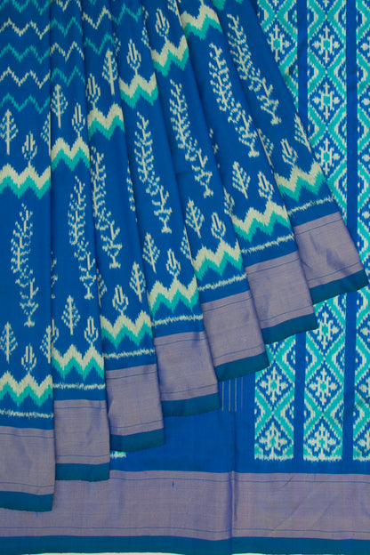 Pochampally Silk Ikat Dark Blue Saree