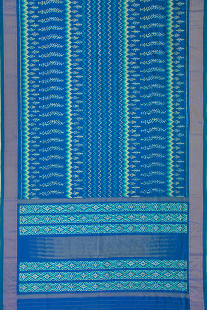 Pochampally Silk Ikat Dark Blue Saree