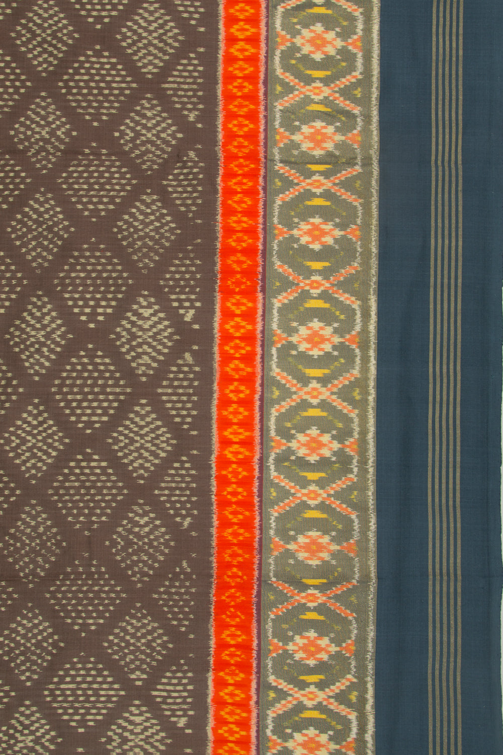Pochampally Silk Ikat Brown Saree