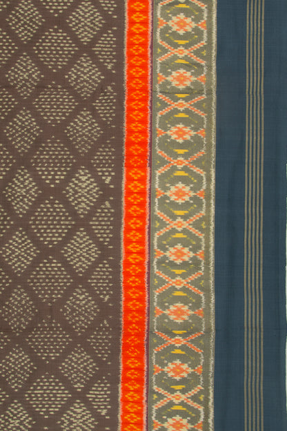 Pochampally Silk Ikat Brown Saree