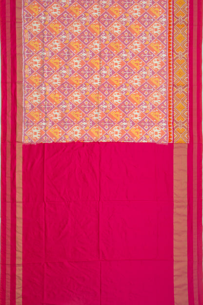 Pochampally Silk Ikat Orange And Violet Saree
