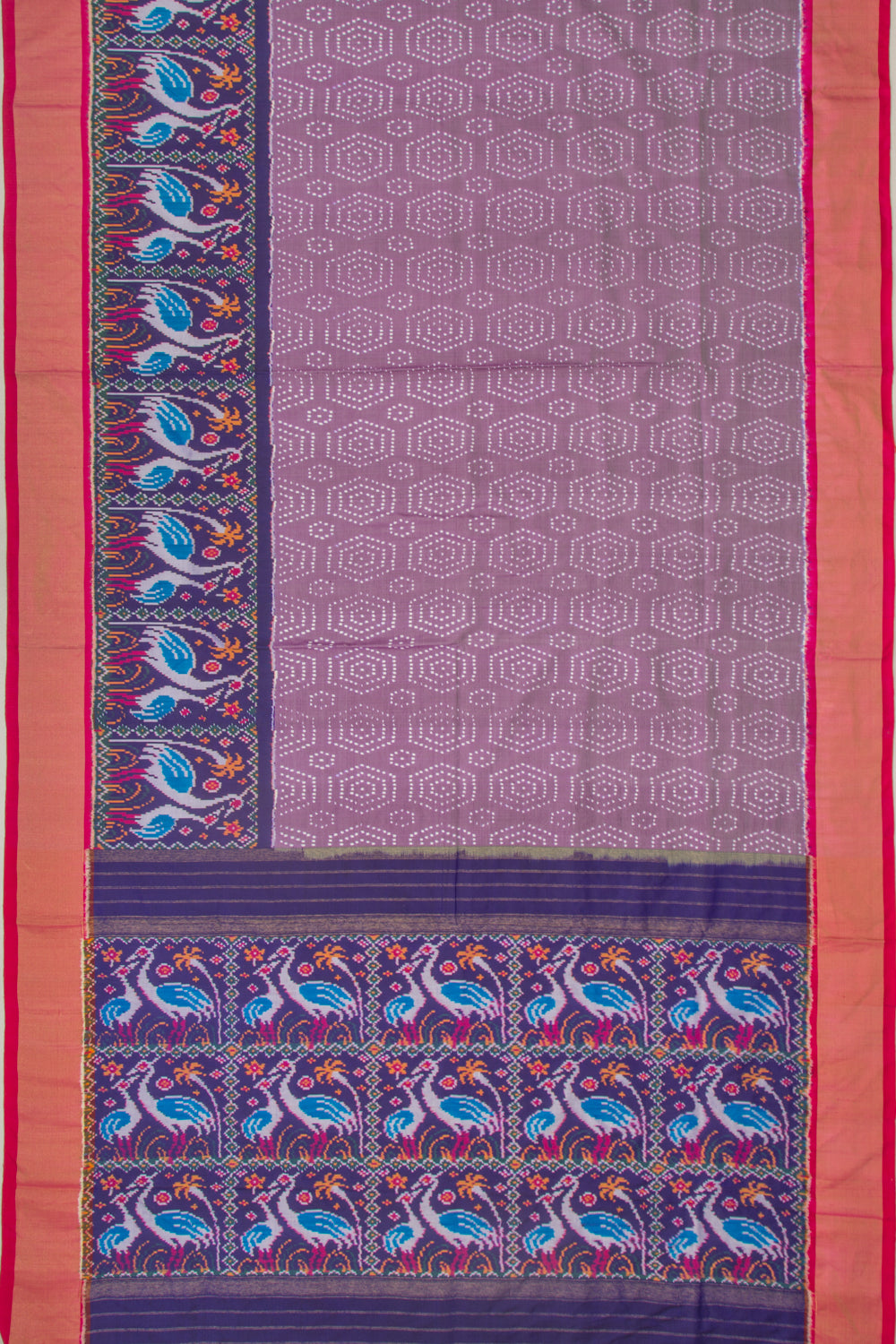 Pochampally Silk Ikat Violet Saree