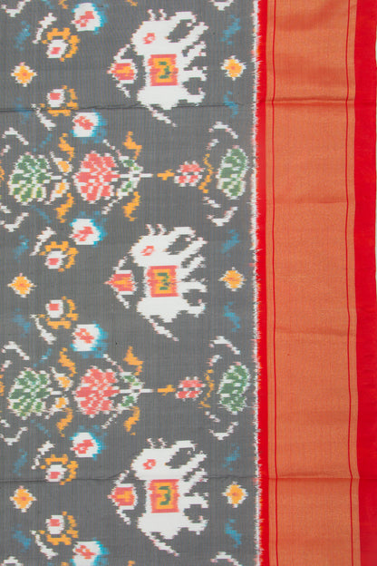 Pochampally Silk Ikat Grey Saree