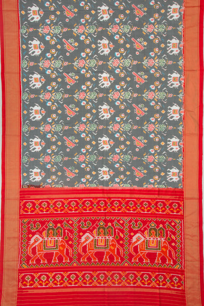Pochampally Silk Ikat Grey Saree