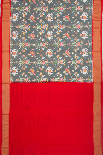 Pochampally Silk Ikat Grey Saree
