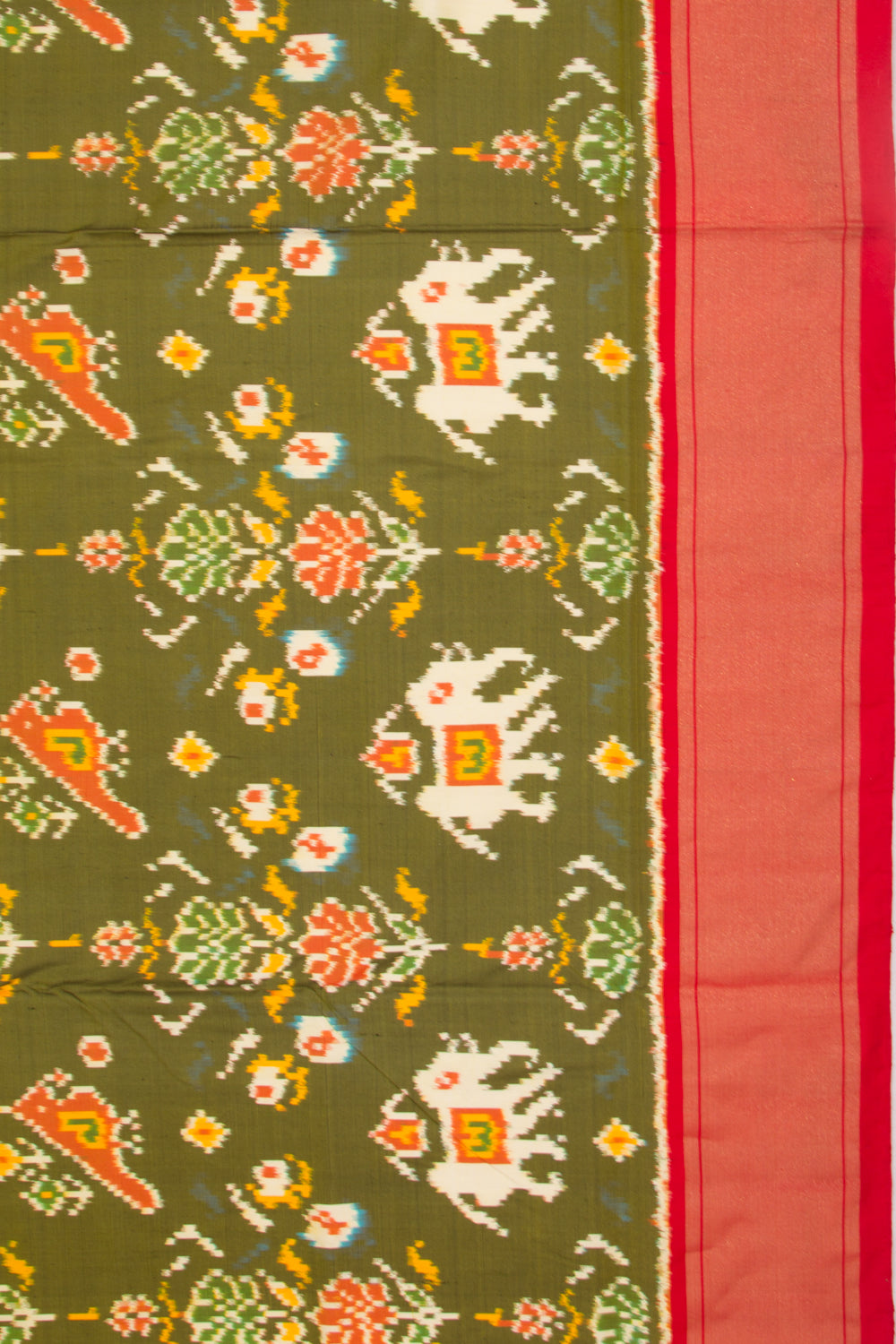 Pochampally Silk Ikat Green Saree