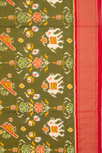 Pochampally Silk Ikat Green Saree