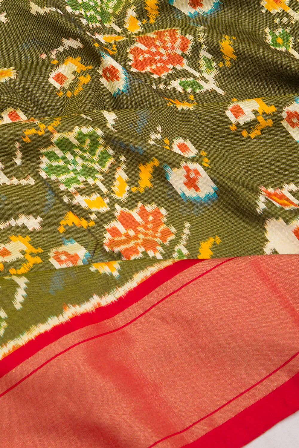 Pochampally Silk Ikat Green Saree